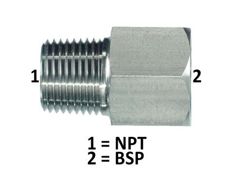 Nippelmuffe 316 1/2"NPT×1/2"BSP